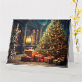 Xmas Motif mit Geschenken unter dem Weihnachtsbaum Karte (Gelbe Blume)