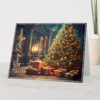 Xmas Motif mit Geschenken unter dem Weihnachtsbaum Karte