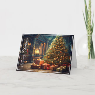 Xmas Motif mit Geschenken unter dem Weihnachtsbaum Karte