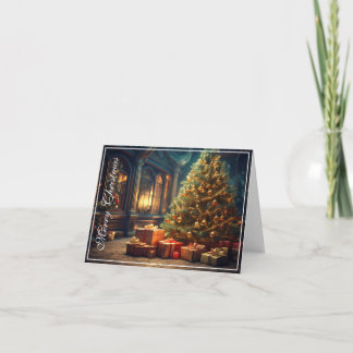 Xmas Motif mit Geschenken unter dem Weihnachtsbaum Karte