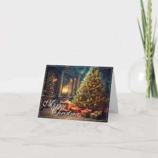 Xmas Motif mit Geschenken unter dem Weihnachtsbaum Karte