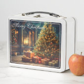 Xmas Motif mit Geschenken unter dem Weihnachtsbaum Metall Brotdose (Beispiel)