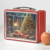 Xmas Motif mit Geschenken unter dem Weihnachtsbaum Metall Brotdose (Beispiel)