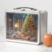 Xmas Motif mit Geschenken unter dem Weihnachtsbaum Metall Brotdose (Beispiel)