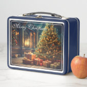 Xmas Motif mit Geschenken unter dem Weihnachtsbaum Metall Brotdose (Beispiel)