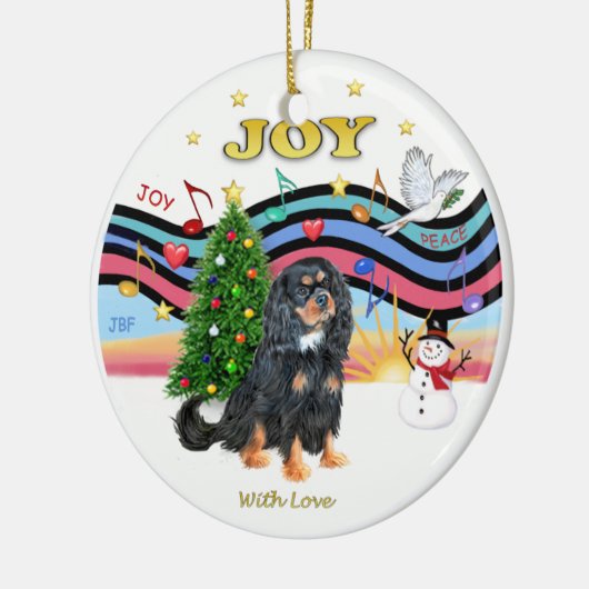 Xmas Music 1 - Cavalier (Black and Tan) Keramik Ornament (Links)
