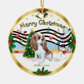 Xmas Music 1 - Cavalier (Blenheim) Keramik Ornament (Vorne)