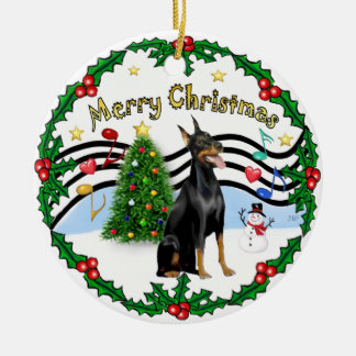 Xmas Music 1 - Doberman Pinscher 1 Keramikornament