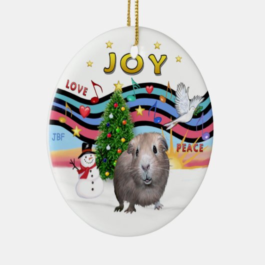 Xmas Music 1 - Guinea Pig #2 Keramik Ornament (Rechts)