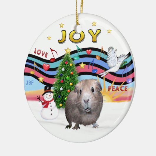 Xmas Music 1 - Guinea Pig #2 Keramik Ornament (Links)
