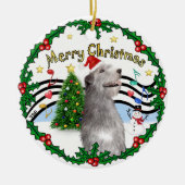 Xmas Music 1 - MC - Irish Wolfhound (hat) Keramik Ornament (Vorne)