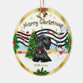 Xmas Music 1 - Scottish Terrier Keramikornament (Links)