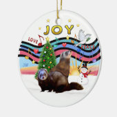 Xmas Music 1 - Two Ferrets Keramikornament (Links)