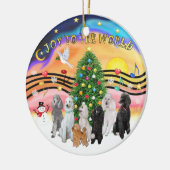 Xmas Music 2 - 7 Poodles Keramik Ornament (Links)