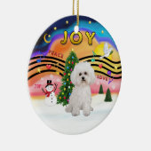 Xmas Music 2 - Bichon Frise 2 Keramikornament (Rechts)
