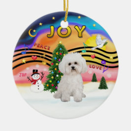 Xmas Music 2 - Bichon Frise 2 Keramikornament