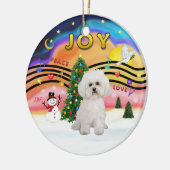 Xmas Music 2 - Bichon Frise 2 Keramikornament (Links)