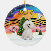 Xmas Music 2 - Bichon Frise 2 Keramikornament (Hinten)