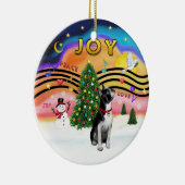 Xmas Music 2 - Boston Terrier Keramik Ornament (Rechts)