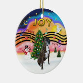 Xmas Music 2 - Boxer (brindle - nat) Keramikornament (Rechts)