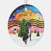Xmas Music 2 - Boxer (brindle - nat) Keramikornament (Links)
