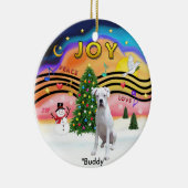 Xmas Music 2 - Boxer (White-nat.) Keramik Ornament (Rechts)