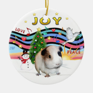 Xmas Music 2 - Braune Guinea Pig #1 Keramikornament