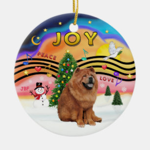Xmas Music 2 - Chow Chow (rot) Keramikornament
