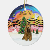 Xmas Music 2 - Cocker (braun) Keramikornament (Links)