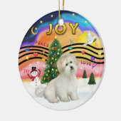 Xmas Music 2 - Coton de Tulear Keramikornament (Links)