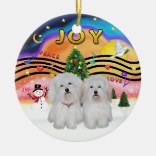 Xmas Music 2 - Coton de Tulear (ZWEI) Keramikornament
