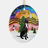 Xmas Music 2 - Great Dane (schwarz-natürlich) Keramikornament (Rechts)