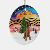 Xmas Music 2 - Irish Terrier Keramikornament (Rechts)