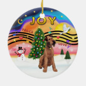 Xmas Music 2 - Irish Terrier Keramikornament (Hinten)