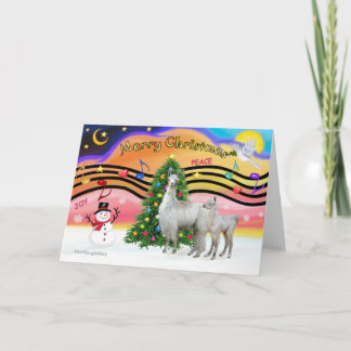 Xmas Music 2 - Llama Mama und Baby Feiertagskarte