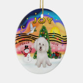 Xmas Music 2P - Bichon Frise 7 Keramikornament (Rechts)