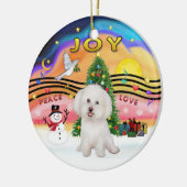 Xmas Music 2P - Bichon Frise 7 Keramikornament (Links)