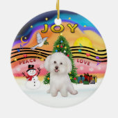 Xmas Music 2P - Bichon Frise 7 Keramikornament (Hinten)