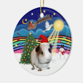 Xmas Music 3 - Guinea Pig #1 Keramik Ornament (Links)