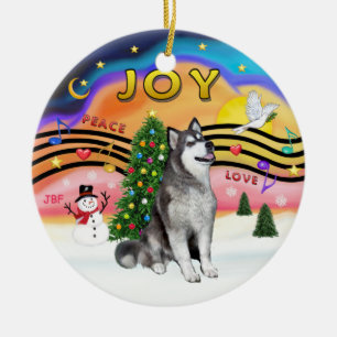 Xmas Music - Alaskan Malamute Keramikornament