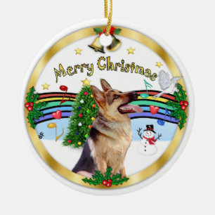 Xmas Musik 1 - MC - Deutscher Schäferhund 1 Keramik Ornament