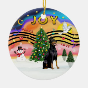 Xmas Musik 2 - Dobermann 1 Keramikornament