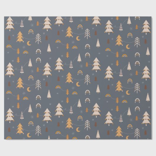 Xmas Muster boho Stil Geschenkpapier (Flach)