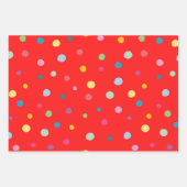 Xmas Muster bunte Punkte und Schmetterlinge niedli Geschenkpapier Set (Vorderseite)