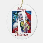 XMAS N SCHREIBEN /SANTA CLAUS MIT VIOLIN MONOGRAMM KERAMIK ORNAMENT (Links)