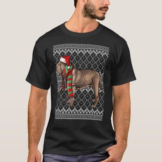 Xmas Neapolitan Mastiff Santa Claus Hat Ugly Chris T-Shirt (Vorderseite)