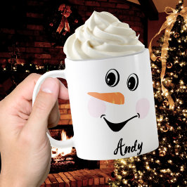 Xmas Niedlich Custom Snowman Happy Gesichtsbecher  Kaffeetasse