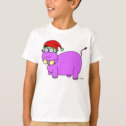 Xmas Nilpferd Kinder Shirts (Vorderseite)