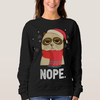 Xmas Nope heute nicht Funny Cat Weihnachten Sweatshirt