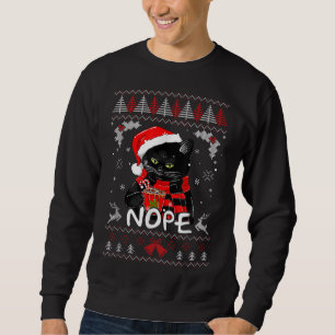 Xmas Nope heute nicht lustig Black Cat Weihnachten Sweatshirt